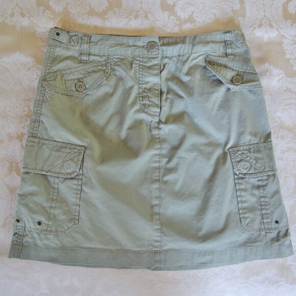 J. Crew Army Green Cargo Mini Skirt 6 (Fits M) - Picture 1 of 7